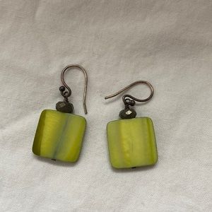 Retired Silpada Green Mother-of-Pearl Earrings W1134
